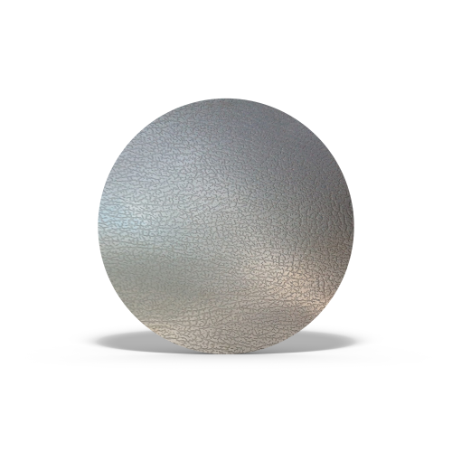 Custom-made round leather-textured stainless steel plate - John Steel Custom-made round leather-textured stainless steel plate - John Steel