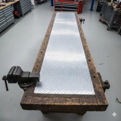 Plan de trabajo de aluminio estriado a medida | John Steel