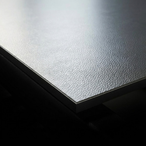 Custom leather-texture stainless steel plate 1mm | Laser cutting