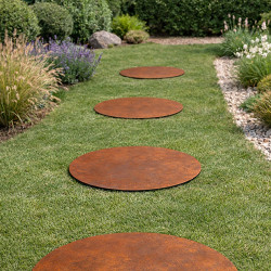 Passo giapponese rotondo in acciaio corten - John Steel
