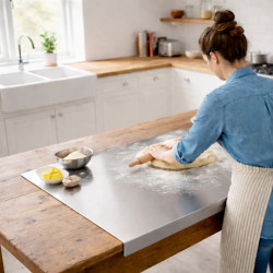 Planche à pâtisserie inox alimentaire sur mesure avec pli