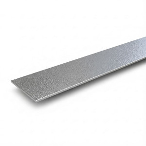 Perfil plano em inox textura couro - Acabamento decorativo