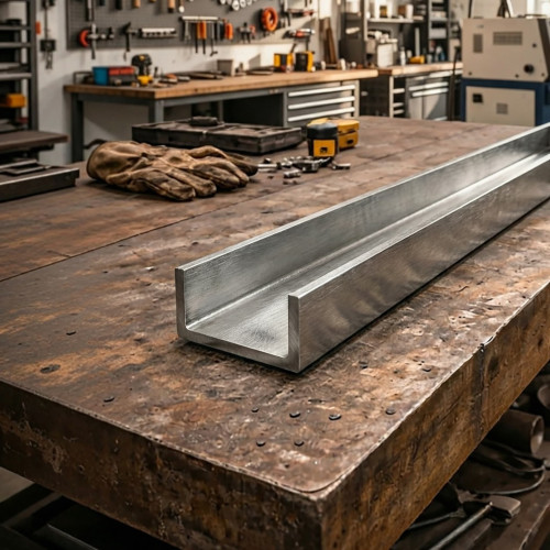 Perfil U em aço inox bruto - Perfil U 304L acabamento mate à medida
