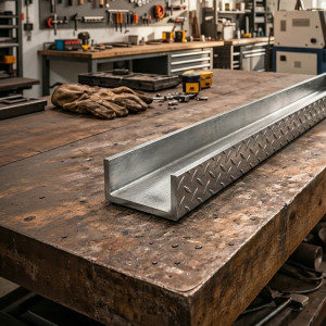 Tread plate stainless steel U channel